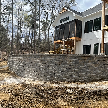 Residential New Home construction Retaining Walls